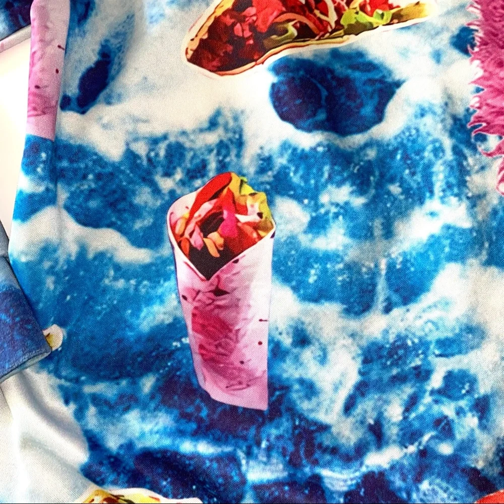 SOLD Pink Laser Kitty Llama Unicorn Pizza Taco Burrito Hoodie Size Youth Medi… - Picture 7 of 11